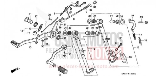 PEDALE DE FREIN/PEDALE DE CHANGEMENT NX250L de 1990